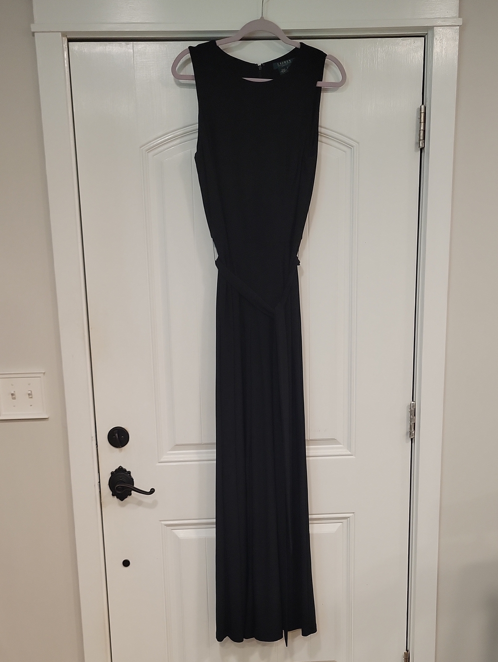 Lauren Ralph Lauren Wide Leg Jumpsuit with Pockets *& Sash Tie Black Size 12